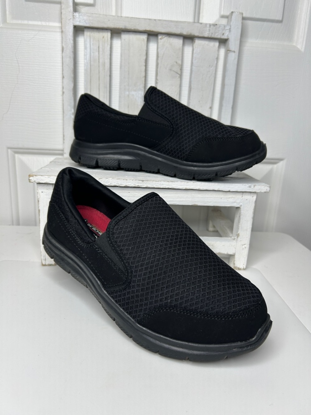 Skechers Women's Slip-On Mesh Loafers in Black